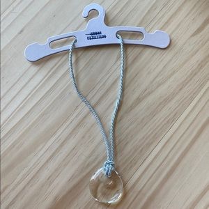 Clear Pendant Necklace with Blue Cord